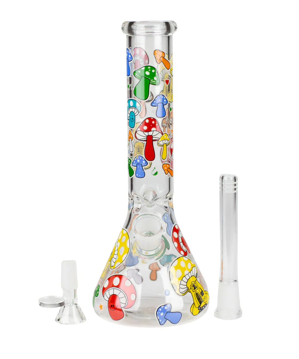 10" Mushroom Design Beaker Bong - Image 2