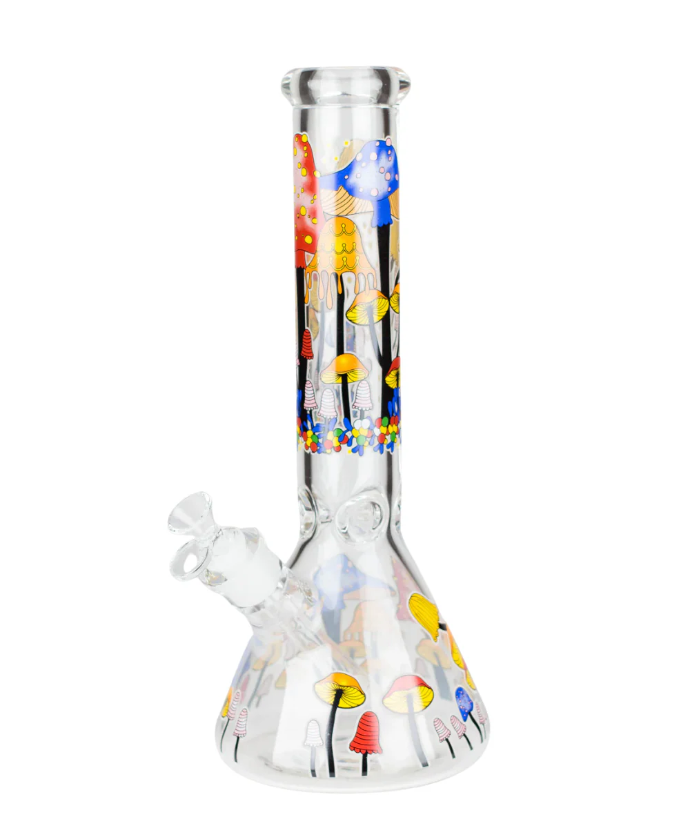 14" 7mm Thick Magic Mushroom Glass Beaker Bong - Image 2