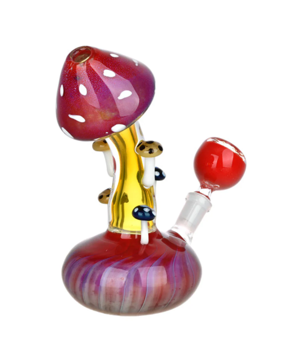 5.25" Mushroom Collective Bent Neck Glass Bong - Image 2