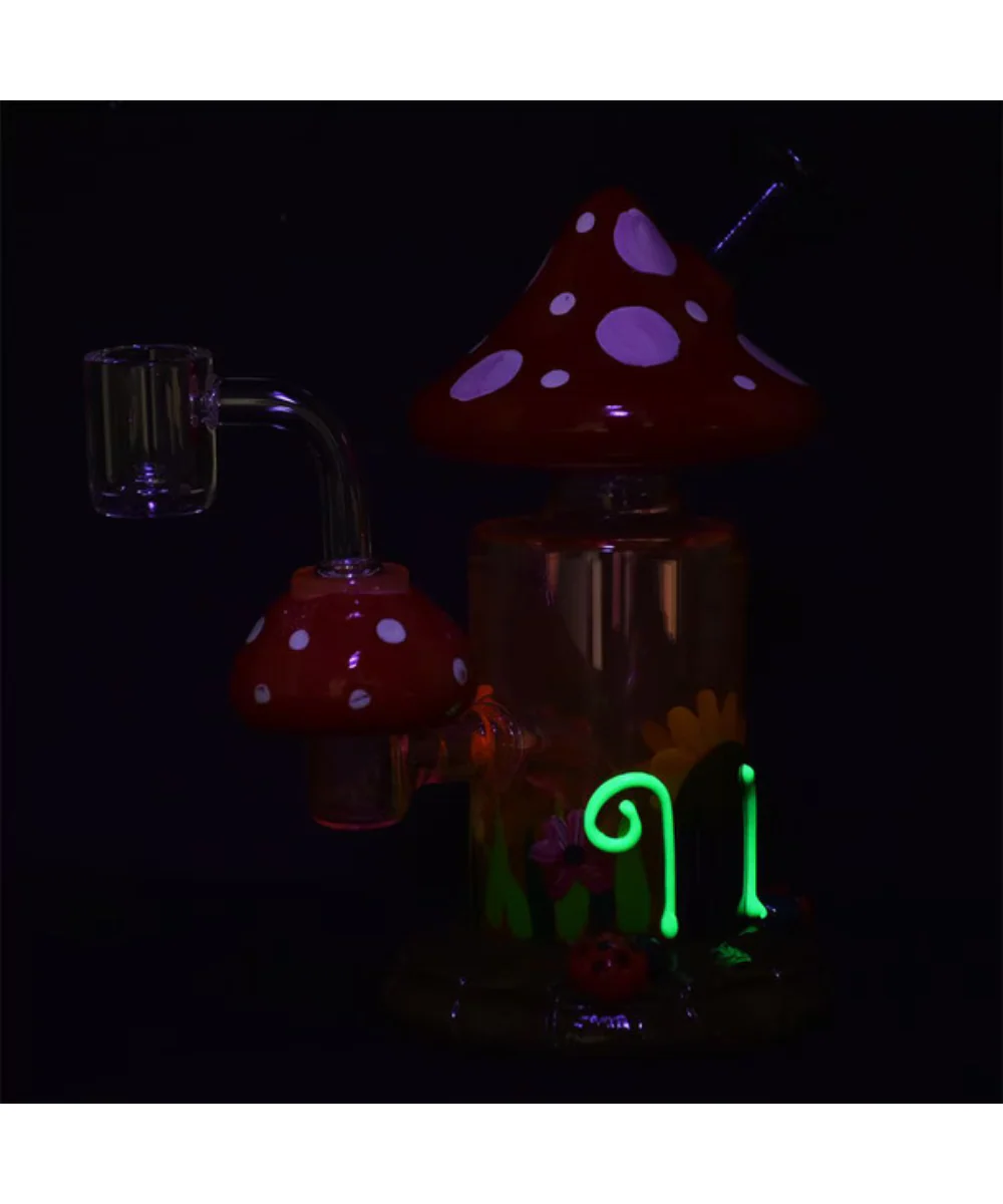 6.25" Magic Shroom Garden Glow Dab Rig - Image 2