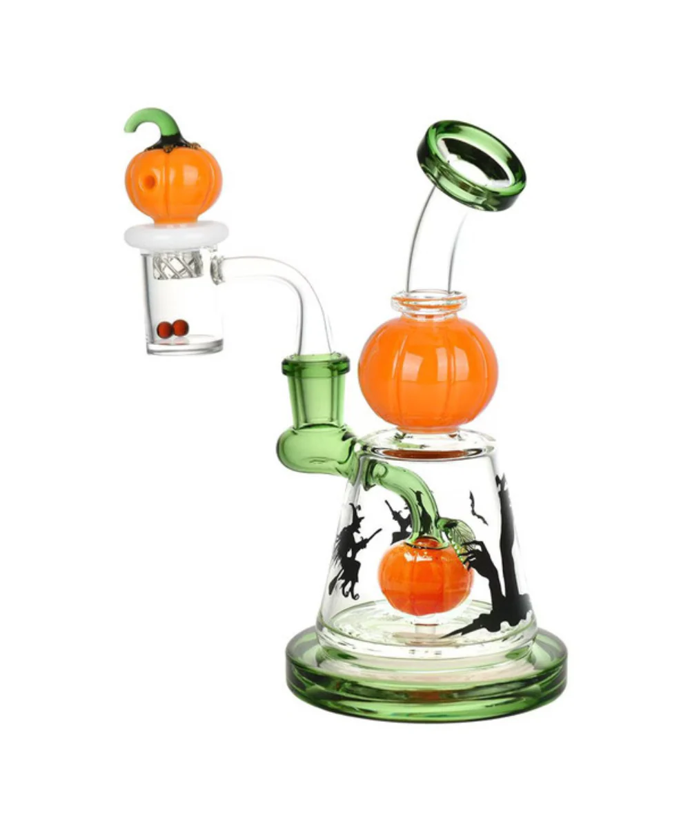 7" Halloween Ball Dab Rig With Matching Carb Cap - Image 2