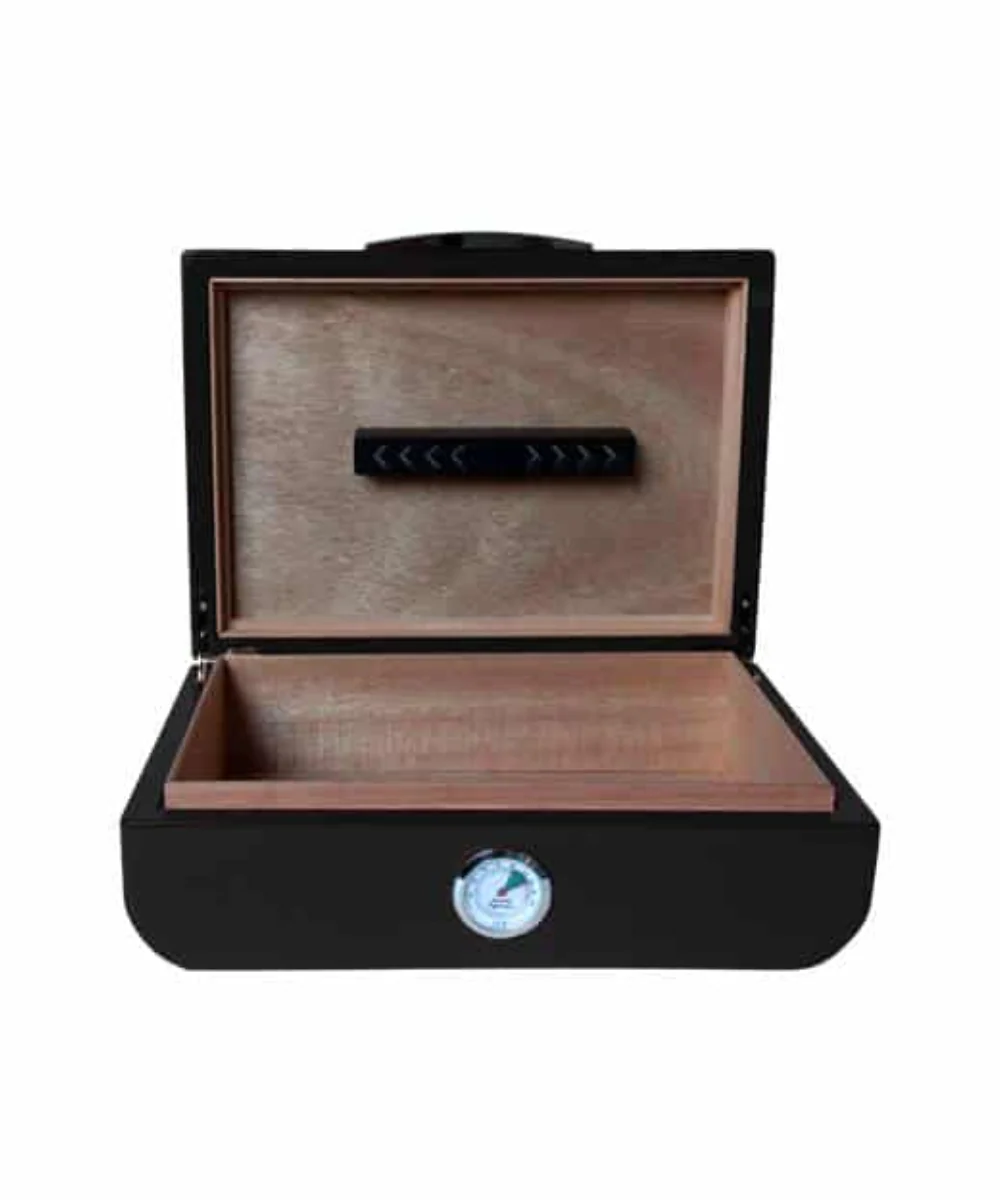Black Lacquer 30ct Humidor With External Hygrometer - Image 2
