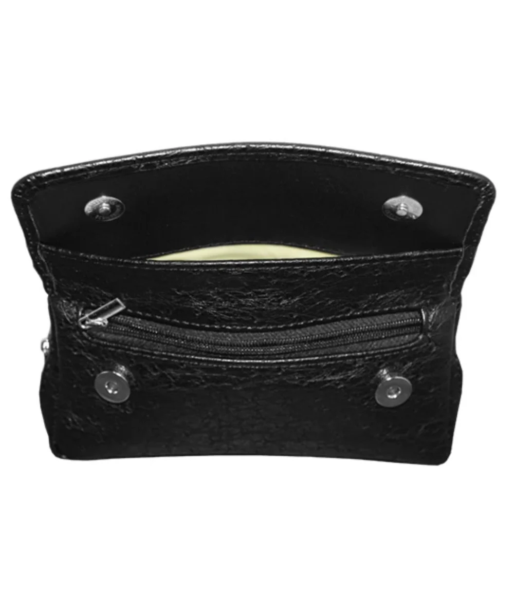 Black Leather Tobacco Pouch With Pipe Tool - Image 3