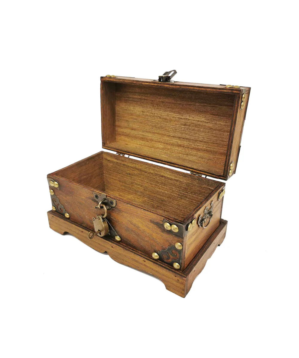 Brown Treasure Box With Lock & Key - Image 2