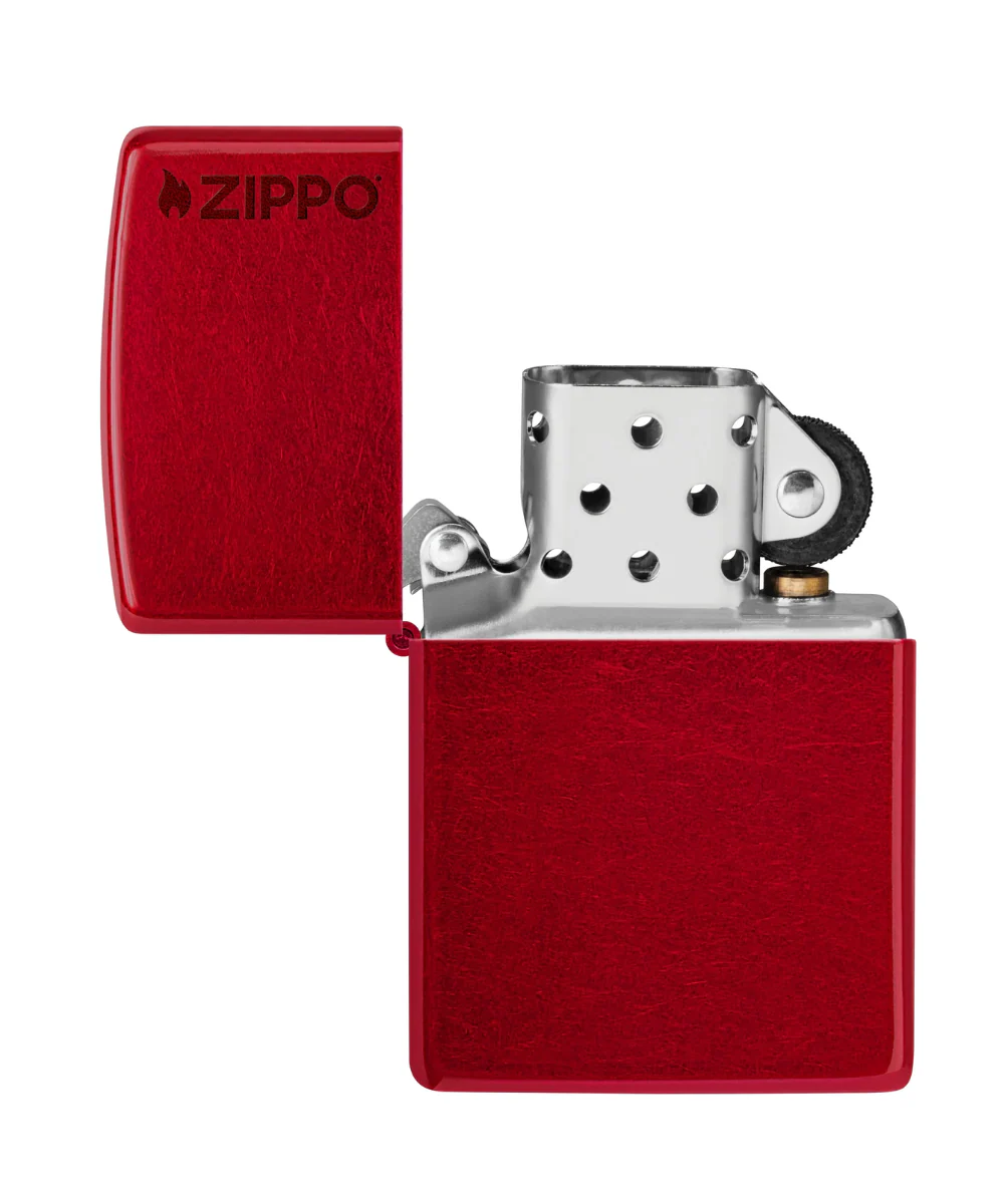 Candy Apple Red Zippo Logo Zippo Lighter - Image 2