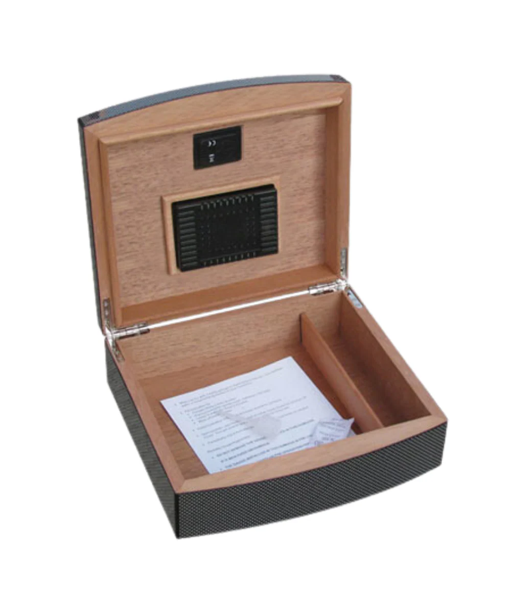 Carbon Fiber Hard Top Humidor 25ct With Digitial Hygrometer - Image 2