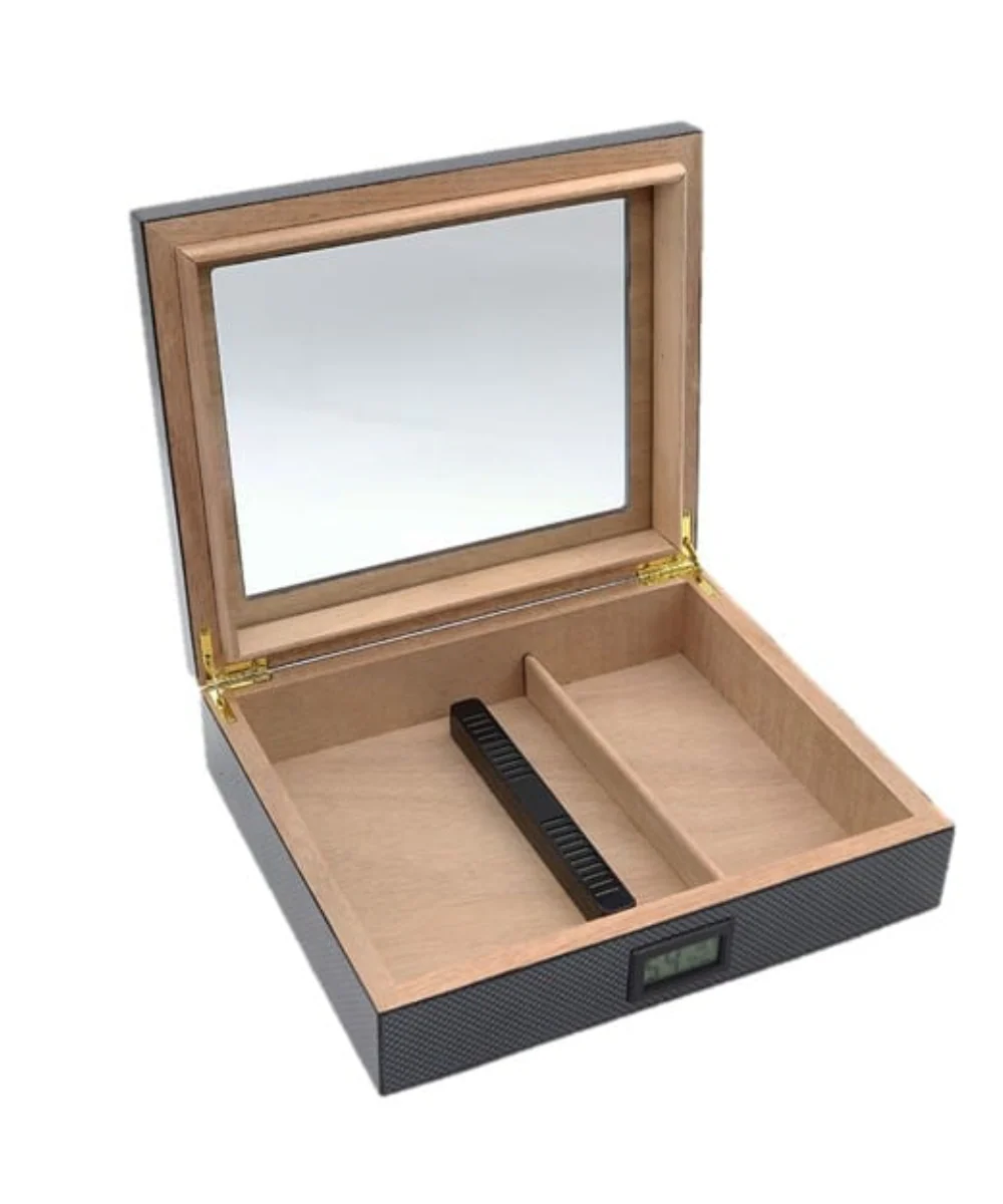 Carbon Fiber Humidor 25ct With Digital Hygrometer - Image 2