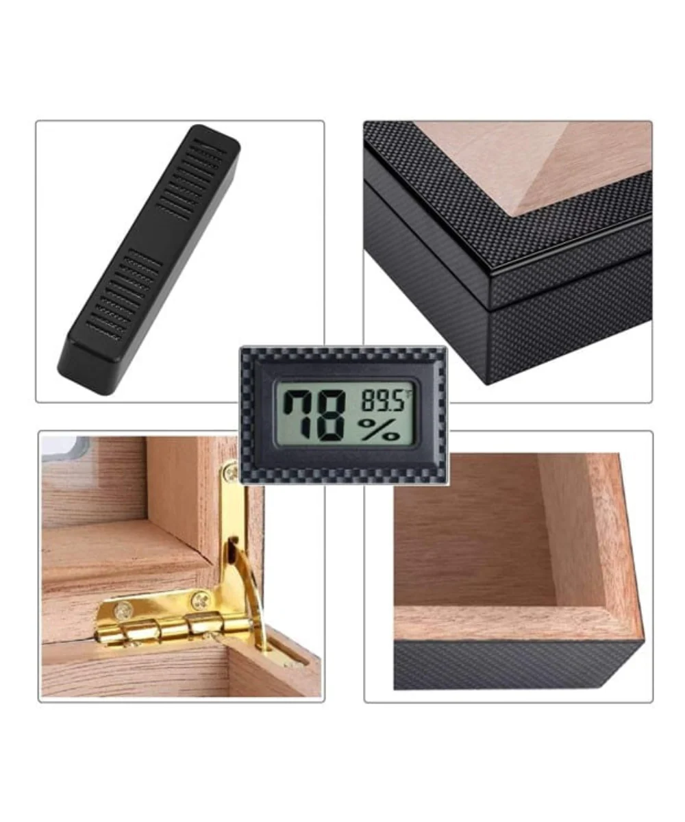 Carbon Fiber Humidor 25ct With Digital Hygrometer - Image 3