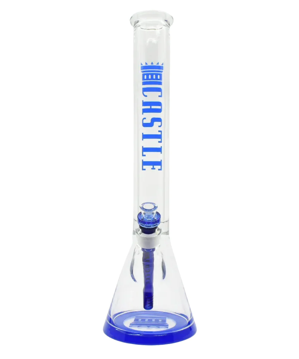 Castle Glassworks 18" Coloured Logo Glass Beaker Bong - Image 2
