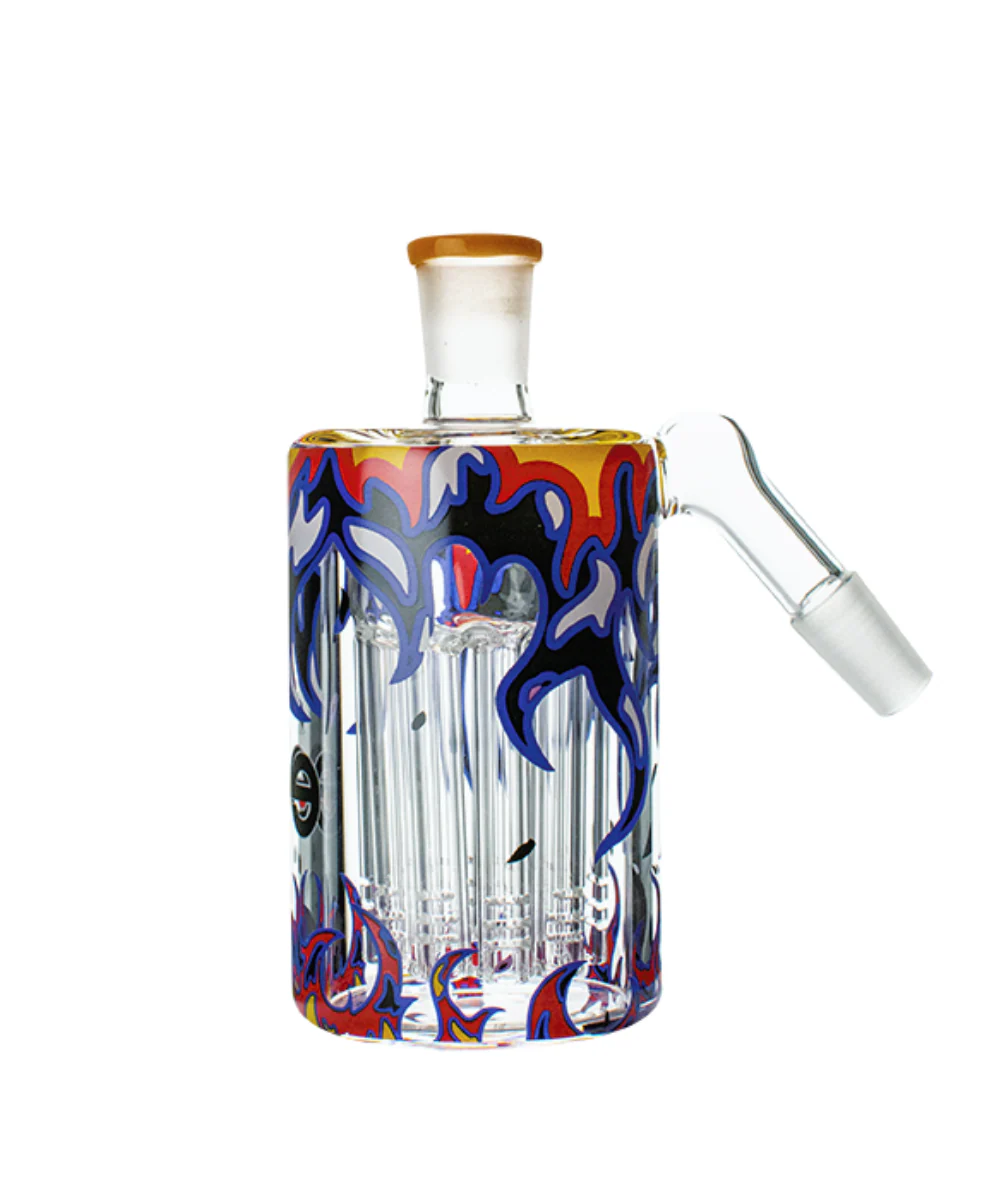 Cheech Glass 14mm 45° Flames With Tree Perc Ash Catcher - Image 2
