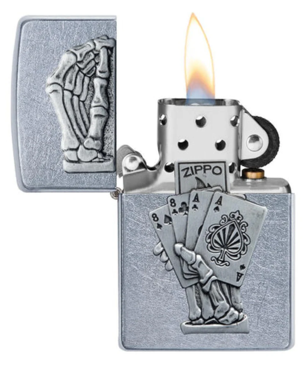 Dead Man's Hand Emblem Zippo Lighter - Image 2