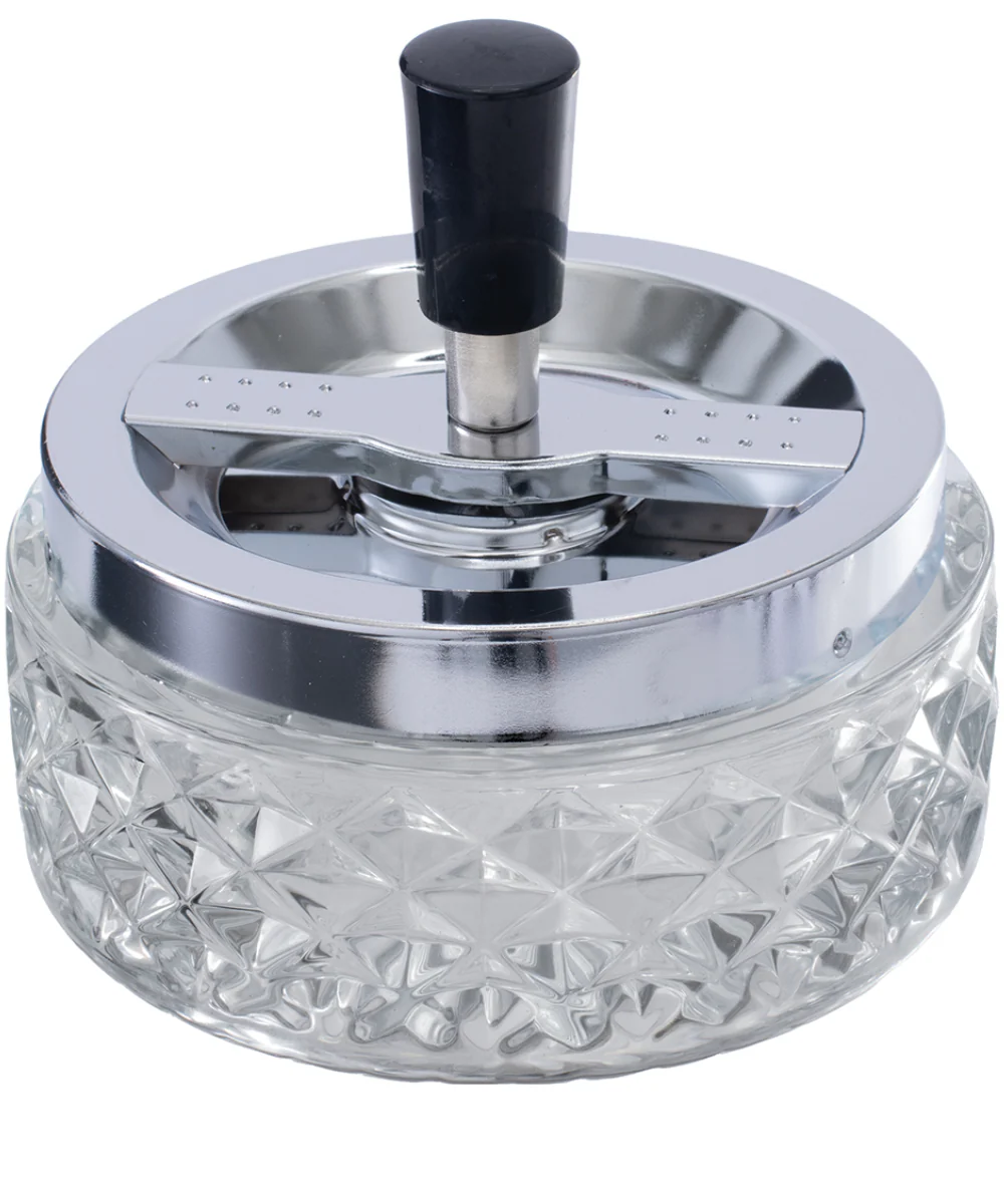 Fujima Glass Crystal Spin Top Ashtray - Image 3