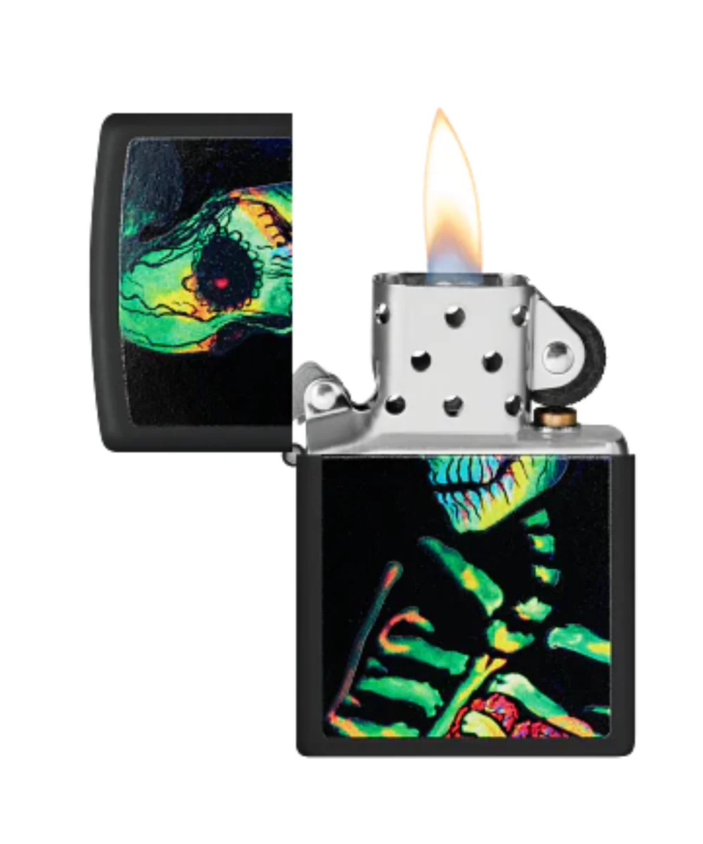 Glowing Skull Zippo Lighter - Image 2