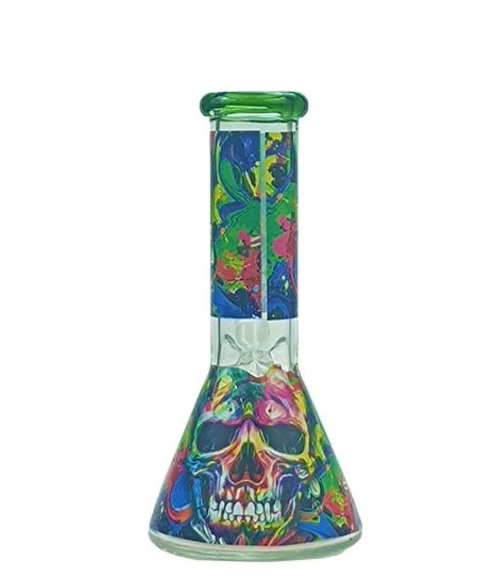 Haze 8" Skull Glass Beaker Bong - Image 2