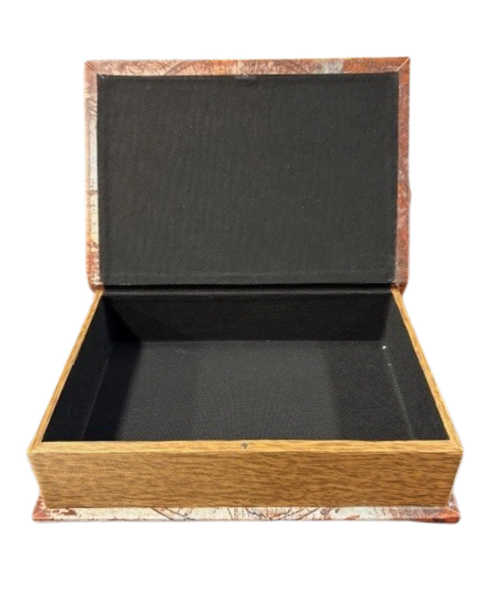 Large Rusty Map Book Box With Magnet - Image 2