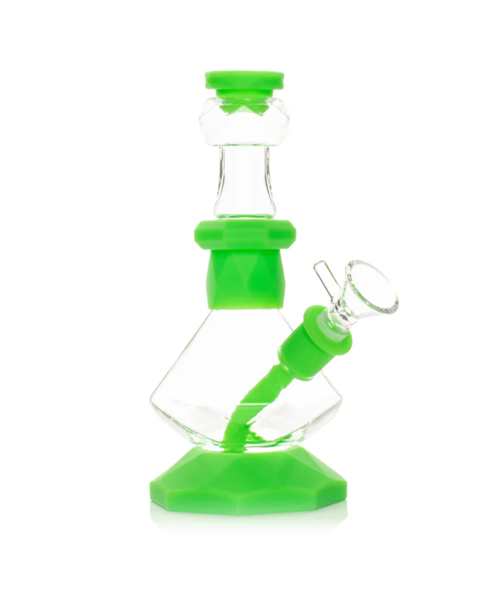 Lit 6.25" Octagon Base Silicone/Glass Bong - Image 2