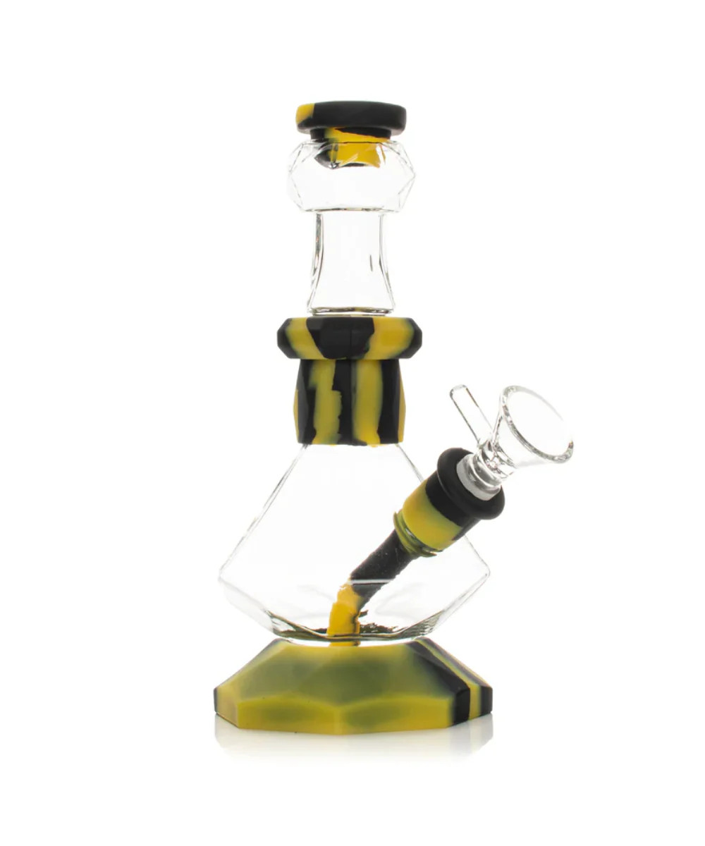 Lit 6.25" Octagon Base Silicone/Glass Bong - Image 3