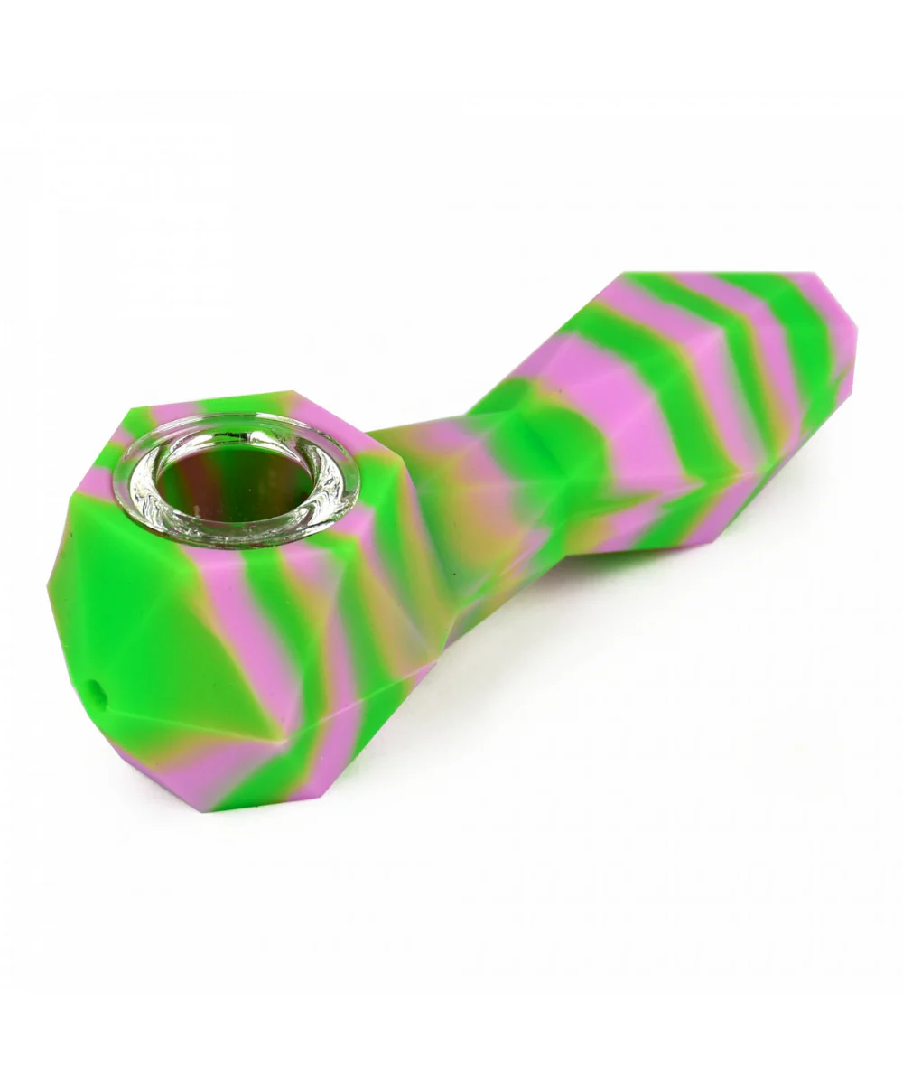 Lit Silicone Faceted Hand Pipe - Image 3