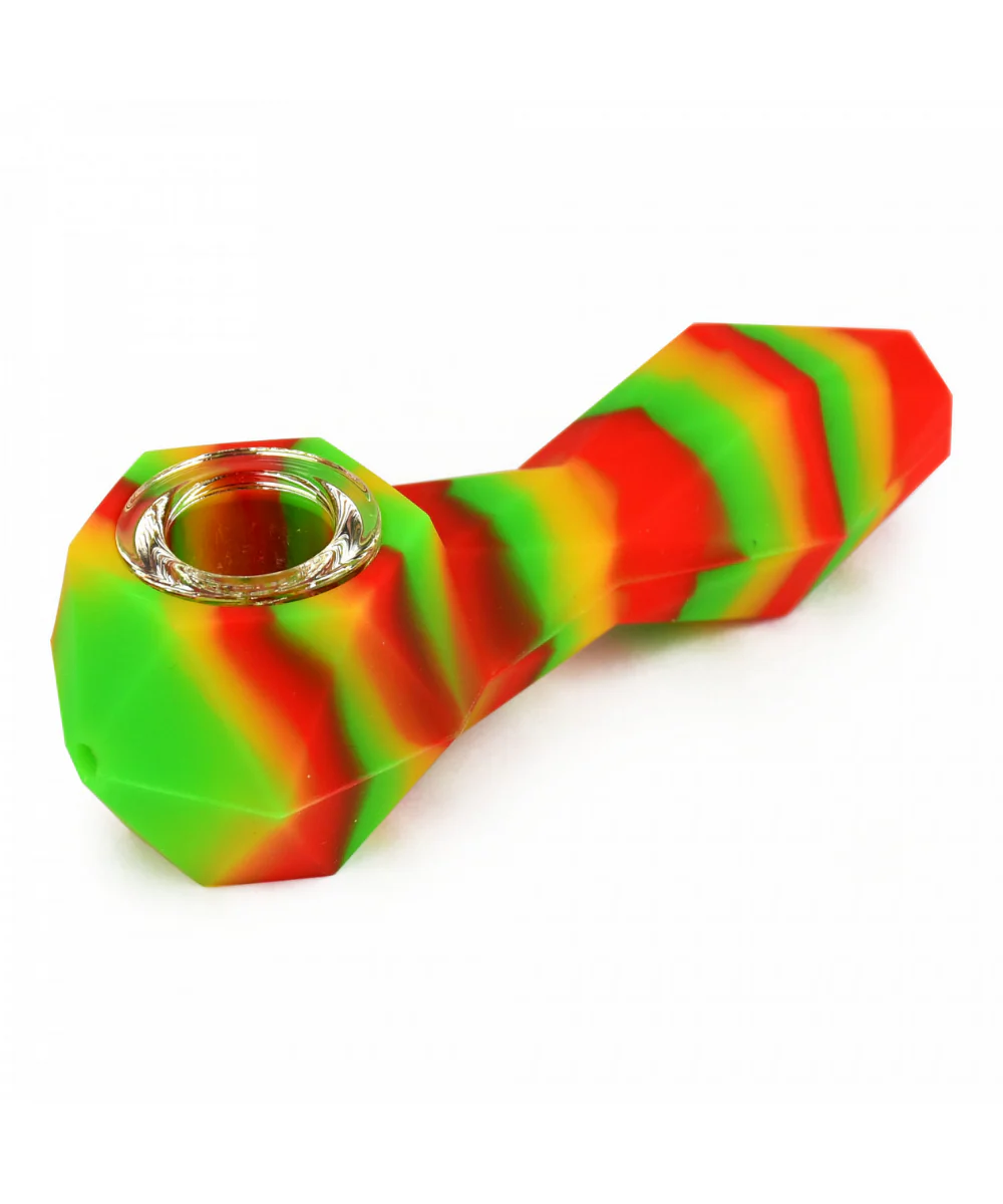 Lit Silicone Faceted Hand Pipe - Image 4