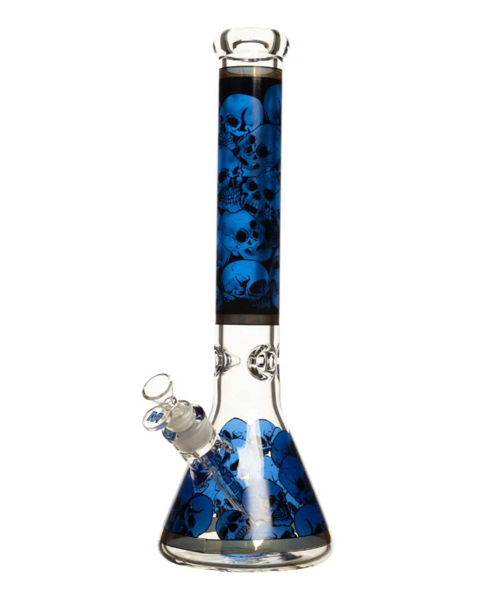 Marley Glass 16" Skull Decal Beaker Bong - Image 2