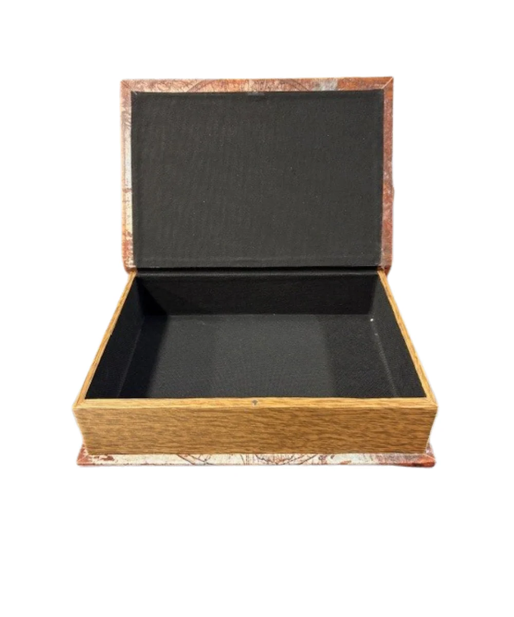 Medium Rusty Map Book Box With Magnet - Image 2