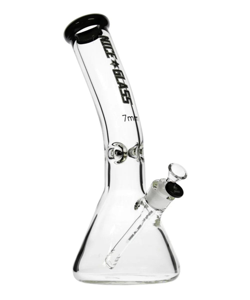 Nice Glass 12" 7mm Thick Bent Neck Beaker Bong - Image 2