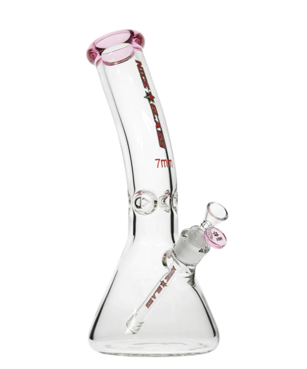 Nice Glass 12" 7mm Thick Bent Neck Beaker Bong - Image 3