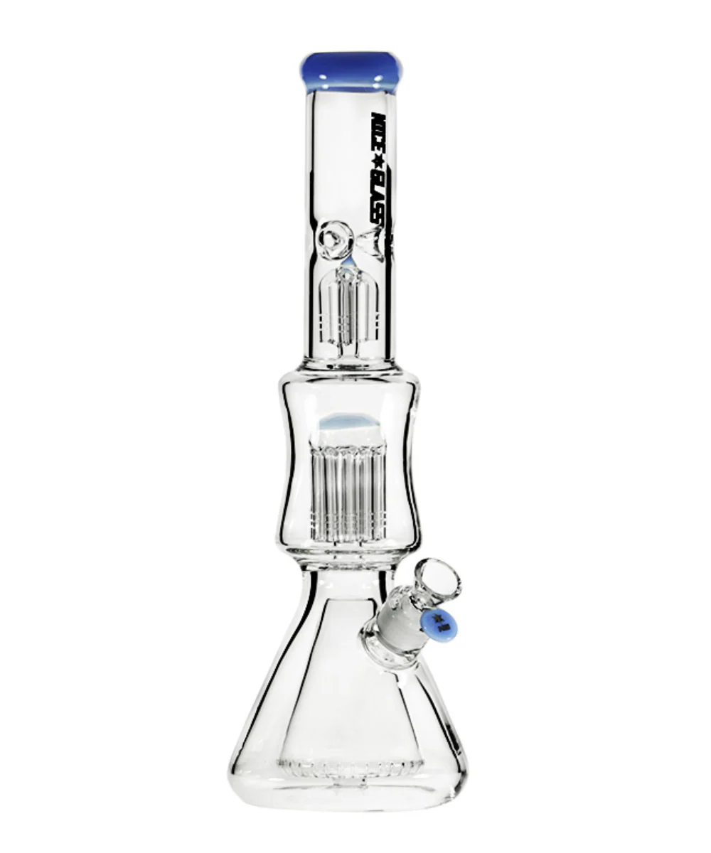 Nice Glass 17" Cone Double Tree Perc Beaker Bong - Image 3