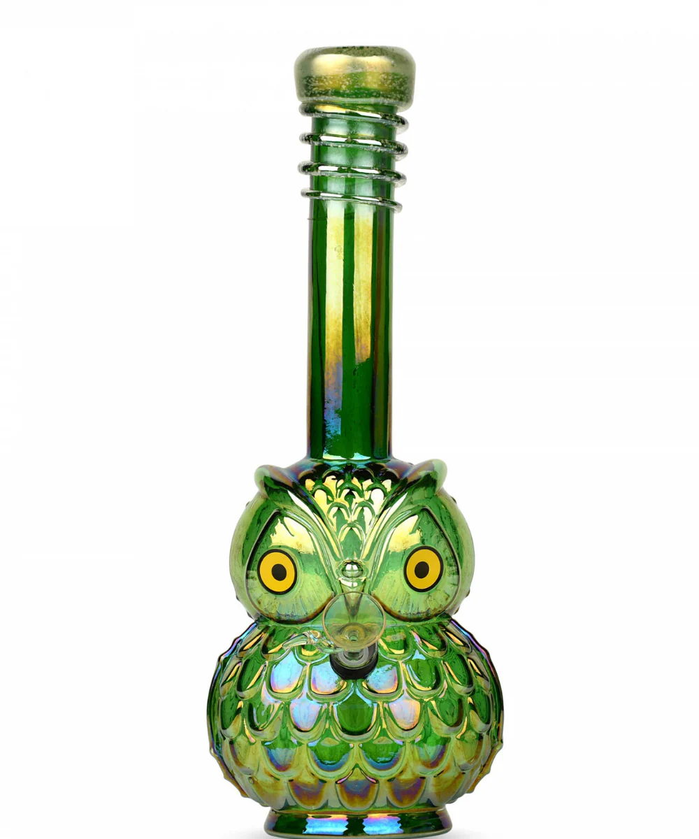 Platinum Metallic Owl Tube Bong - Image 3