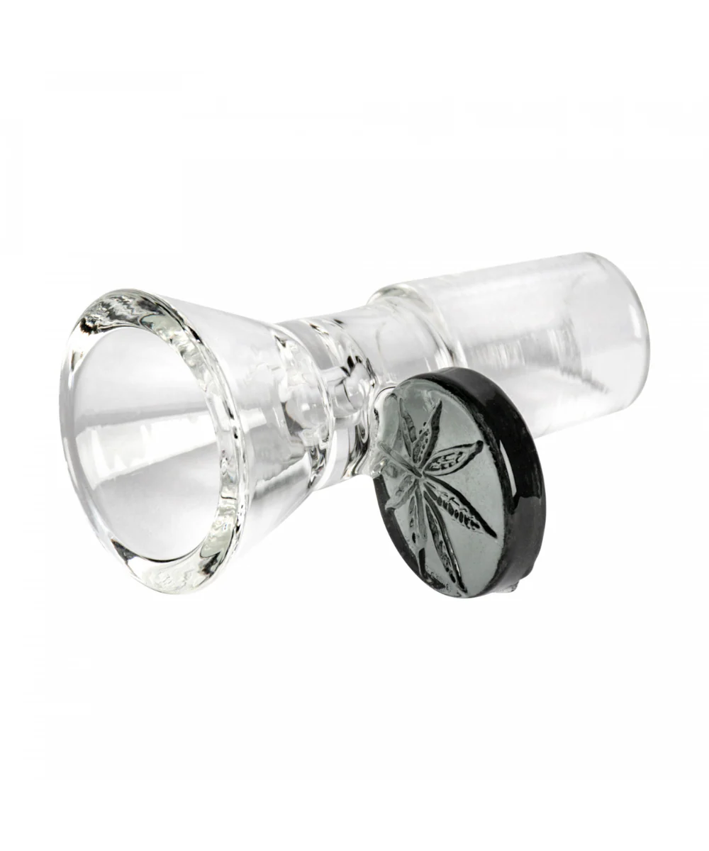 Red Eye Glass 19mm Leaf Stamped Bong Bowl - Image 4