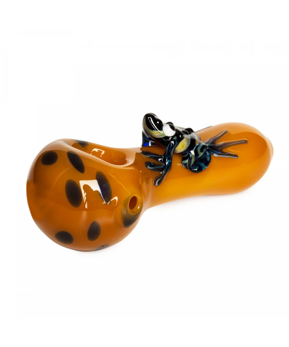 Red Eye Glass 4" Frogger Hand Pipe - Image 2