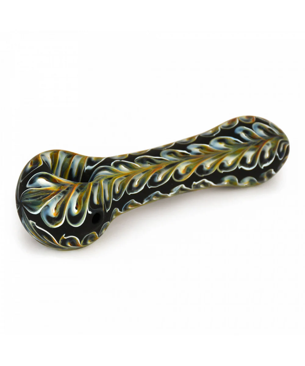 Red Eye Glass Frosted Paisley Glass Pipe - Image 2