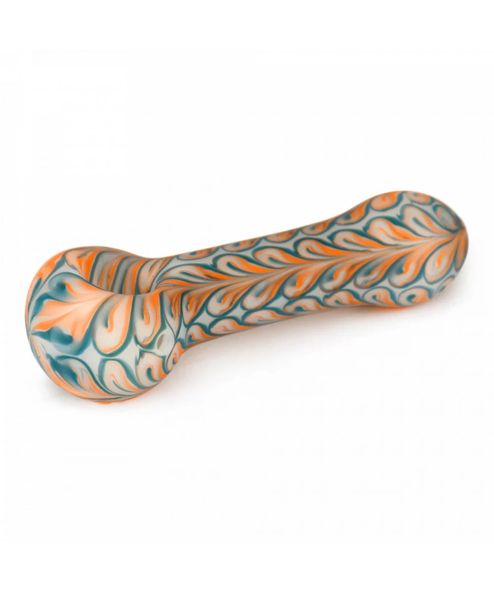 Red Eye Glass Frosted Paisley Glass Pipe - Image 4