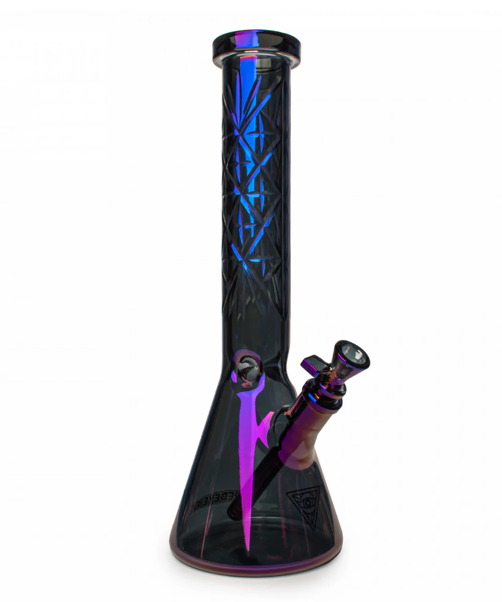 Red Eye Tek Metallic Hobstar Beaker Bong - Image 3