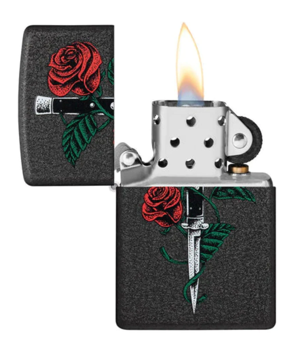 Rose Dagger Tattoo Zippo Lighter - Image 2
