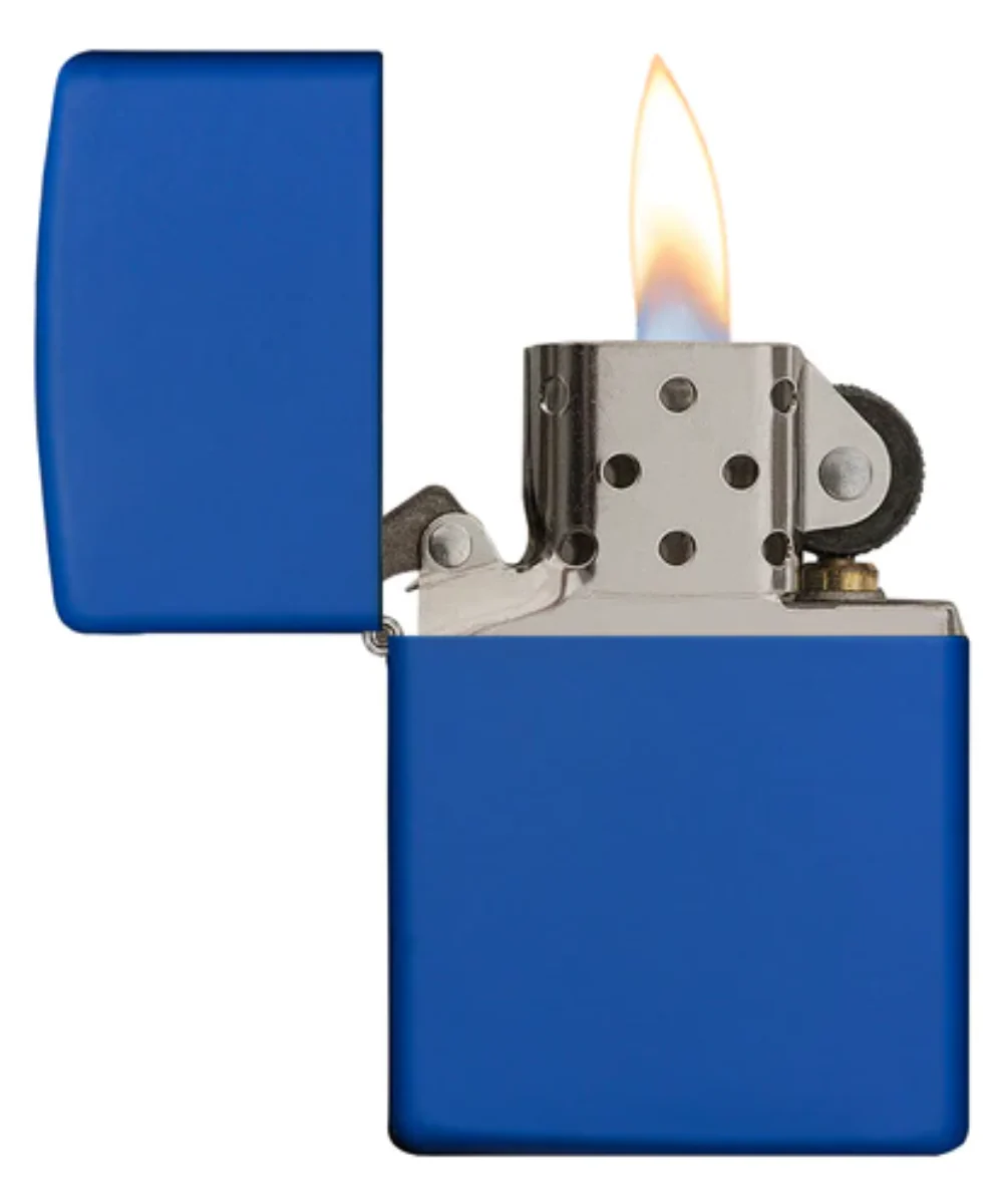 Royal Blue Matte Zippo Lighter - Image 2
