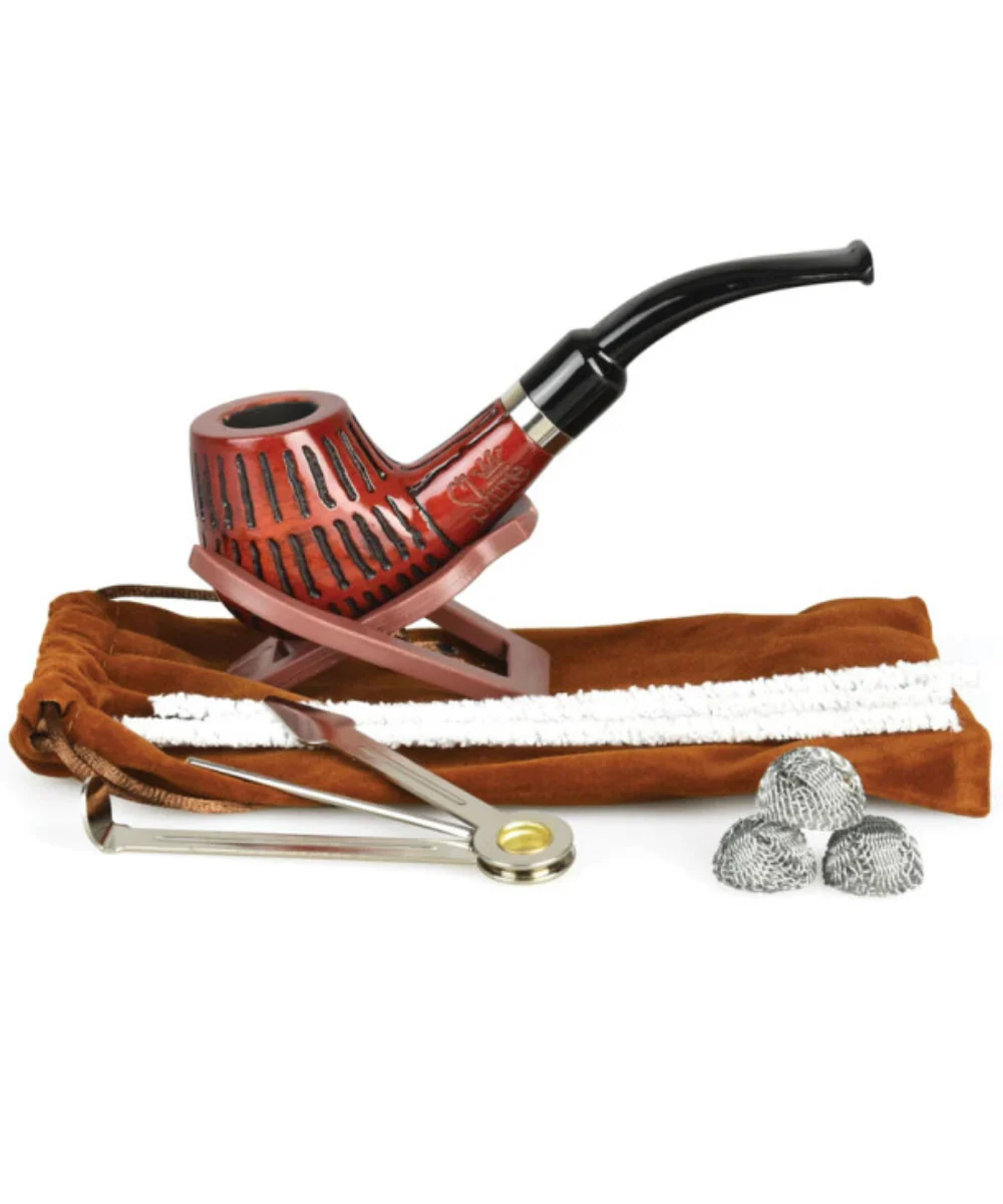 Shire 5.25" Engraved Brandy Rosewood Tobacco Pipe - Image 2