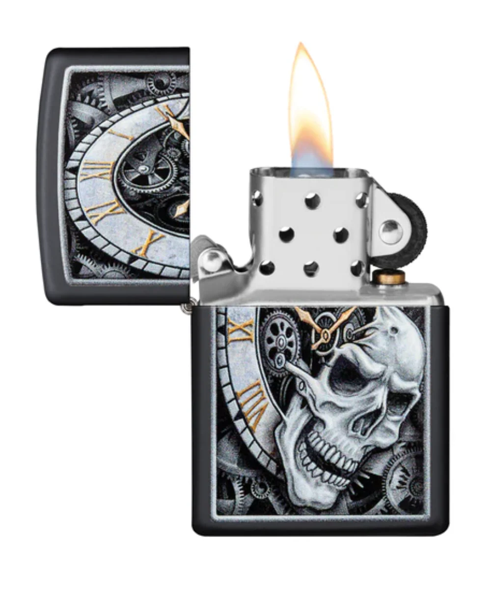 Skull Clock Zippo Lighter - Image 2