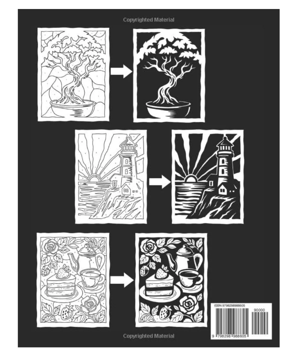 Stress Relief Monochrome Colouring Book - Image 2