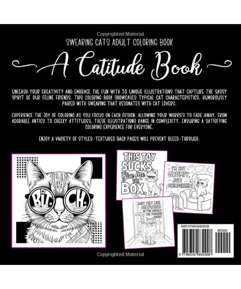 Swearing Cats Adult Colouring Book - Image 2