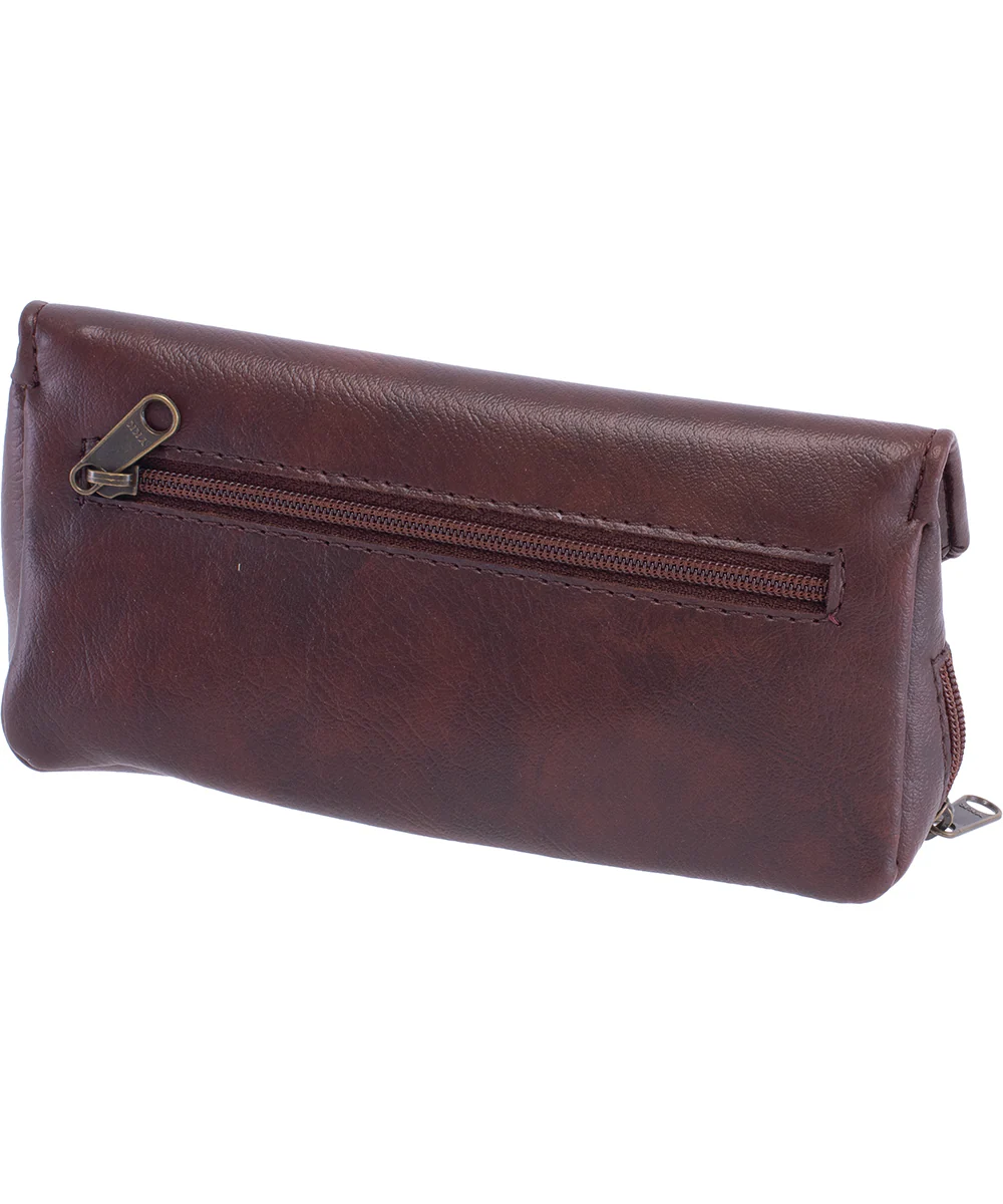 Vegan Brown Leather Tobacco & Pipe Pouch - Image 4