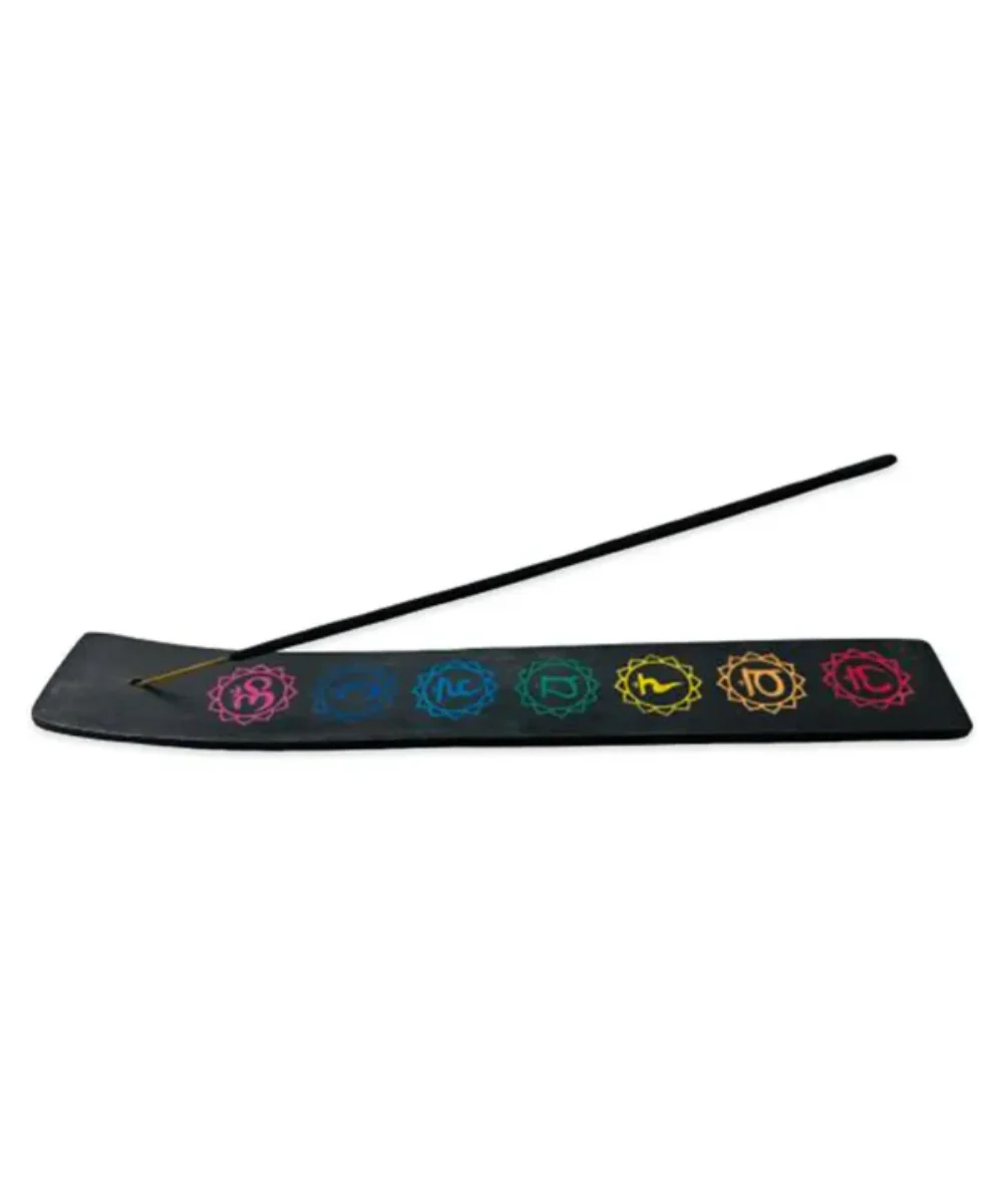 Zenn Seven Chakras Wooden Incense Burner - Image 2